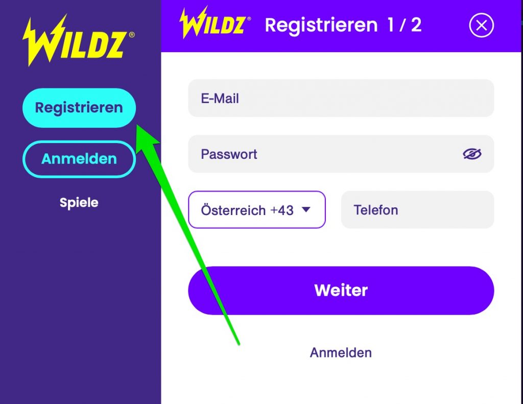 Wildz Registeren